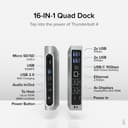Plugable Technologies 16-in-1 Thunderbolt 4 Dock with 100W Charging, 4K Quad Monitor Setup for Thunderbolt 4 Windows Laptops, Thunderbolt Certified Dock with 2x HDMI, 2x DisplayPort, 2.5G Ethernet, 7x USB, SD thumbnail 2