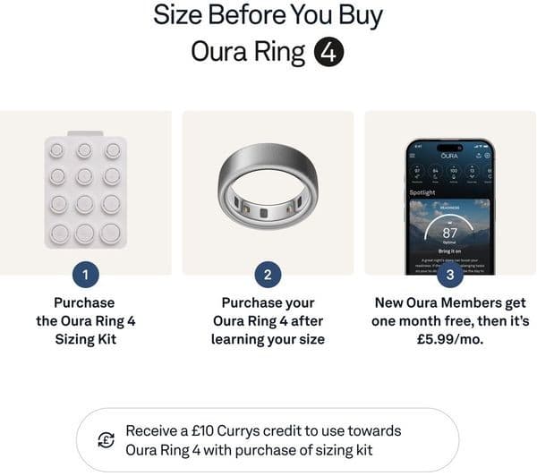 OURA Ring 4 Size 12 Brushed Silver - Image 3