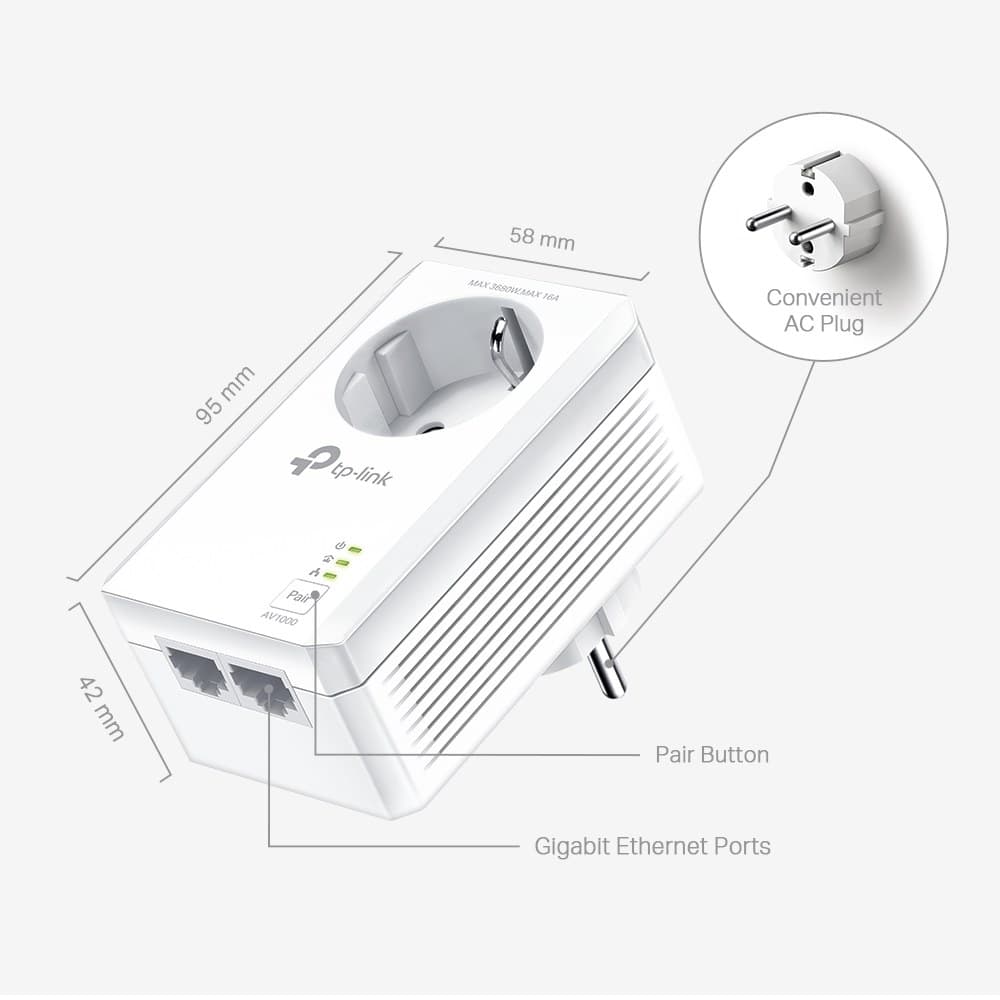 TP-Link TL-PA7027P KIT PowerLine network adapter 1000 Mbit/s Ethernet LAN White 2 pc(s) - Image 2