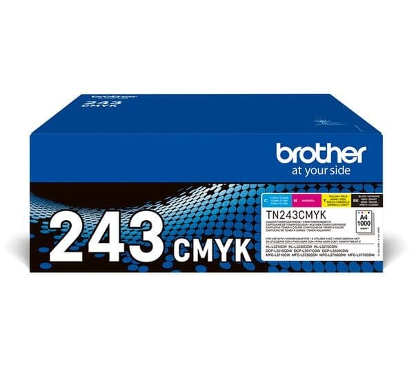 BROTHER TN243CMYK Cyan, Magenta, Yellow & Black Toner Cartridges