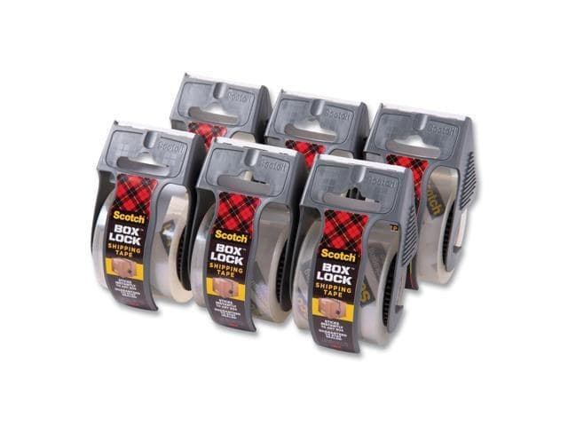Scotch Box Lock Shipping Packaging Tape with Dispensers  Clear  1.88 in x 22.2 yds  6 Pack - Image 5