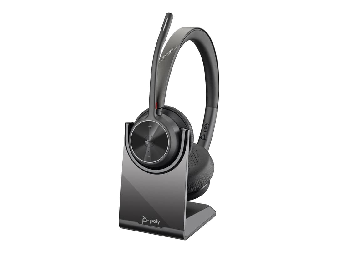 Poly Voyager 4320 Stereo Bluetooth Headset - USB-C - Microsoft Teams - With stand - Image 1