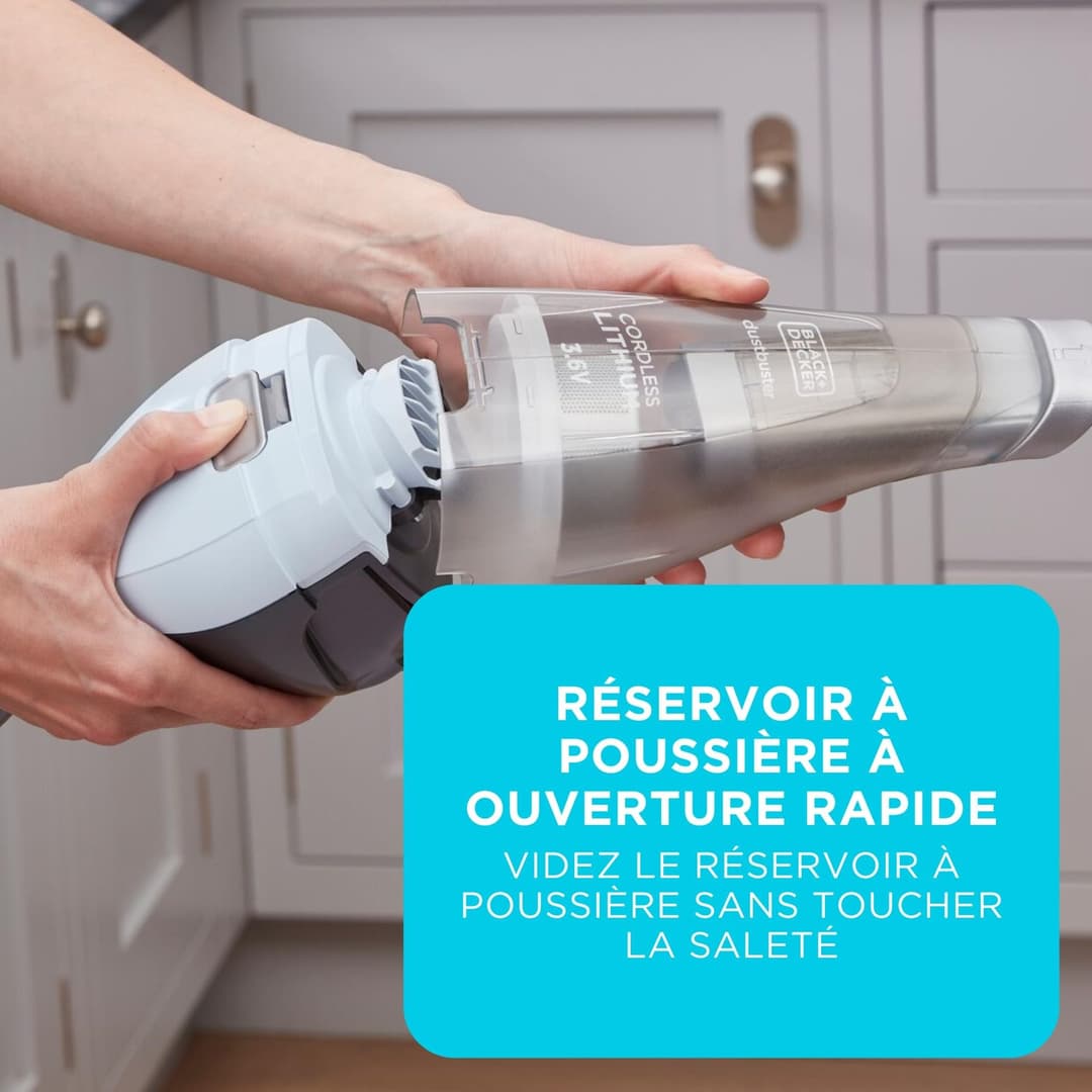 BLACK+DECKER dustbuster 7.2V Cordless Handheld Vacuum Cleaner NVC115JL-QW - Sky Blue - Image 5
