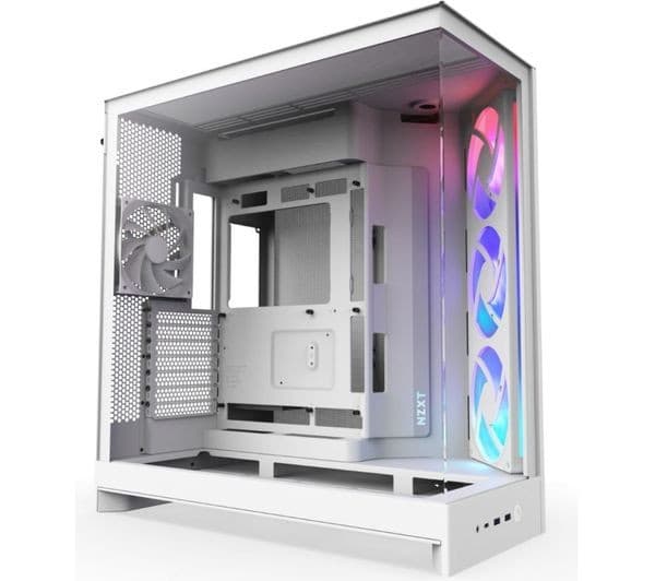 NZXT H9 FLOW RGB ATX Mid-Tower Case White - Image 3