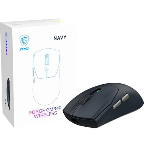 MSI FORGE GM340 Wireless Gaming Mouse, 12000 DPI, 2.4GHz + Bluetooth, 57g - Navy - Image 2