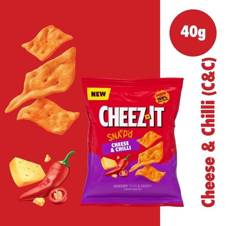 Cheez-It Snap'd Cheese & Chilli Baked Snacks, 100% Real Cheese, Cheesy, Thin & Crispy - Image 4