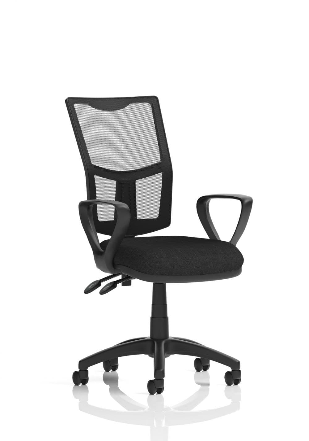 Dynamic Eclipse Plus II Lever Task Operator Chair Mesh Back W/Loop Arms Black - Image 1
