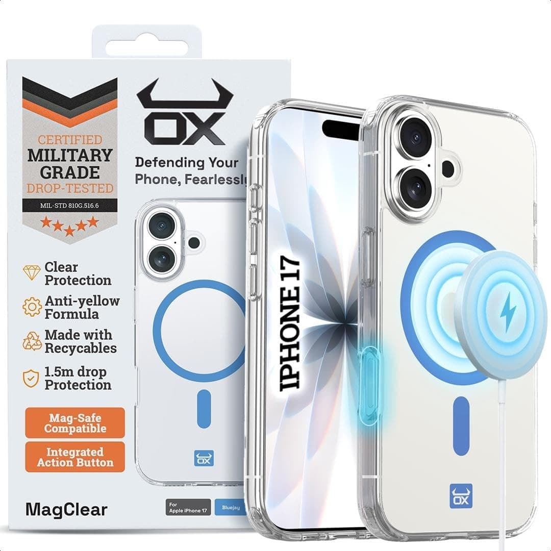 OX MagClear MagSafe Case for Apple iPhone 17 – Blue
