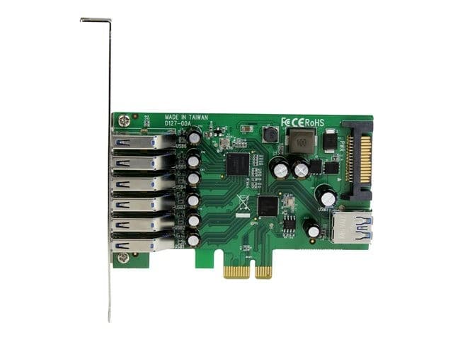 StarTech.com 7 Port PCI Express USB 3.0 Card - Standard & Low-Profile - SATA Power - UASP Support - 1 Internal & 6 External USB 3.0 Ports (PEXUSB3S7) - USB adapter - PCIe 2.0 - Image 2