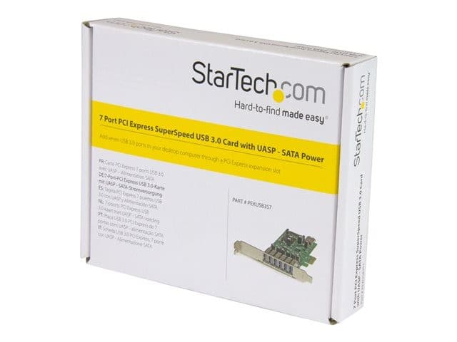 StarTech.com 7 Port PCI Express USB 3.0 Card - Standard & Low-Profile - SATA Power - UASP Support - 1 Internal & 6 External USB 3.0 Ports (PEXUSB3S7) - USB adapter - PCIe 2.0 - Image 8