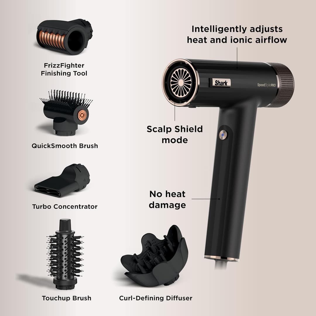Shark SpeedStyle Pro 5-in-1 HD752UK Hair Dryer Black - Image 9