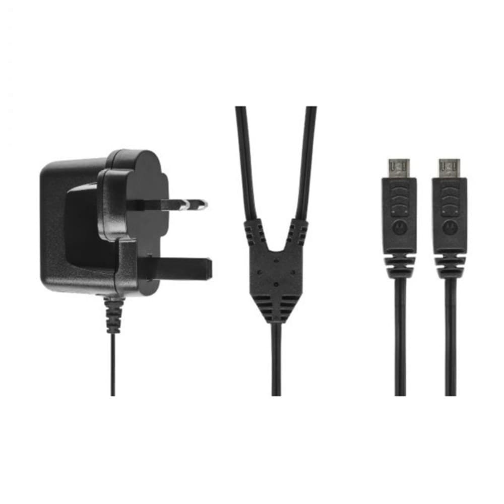 Motorola Fixed Y-Cable Twin Micro USB Charger UK Plug - Image 1