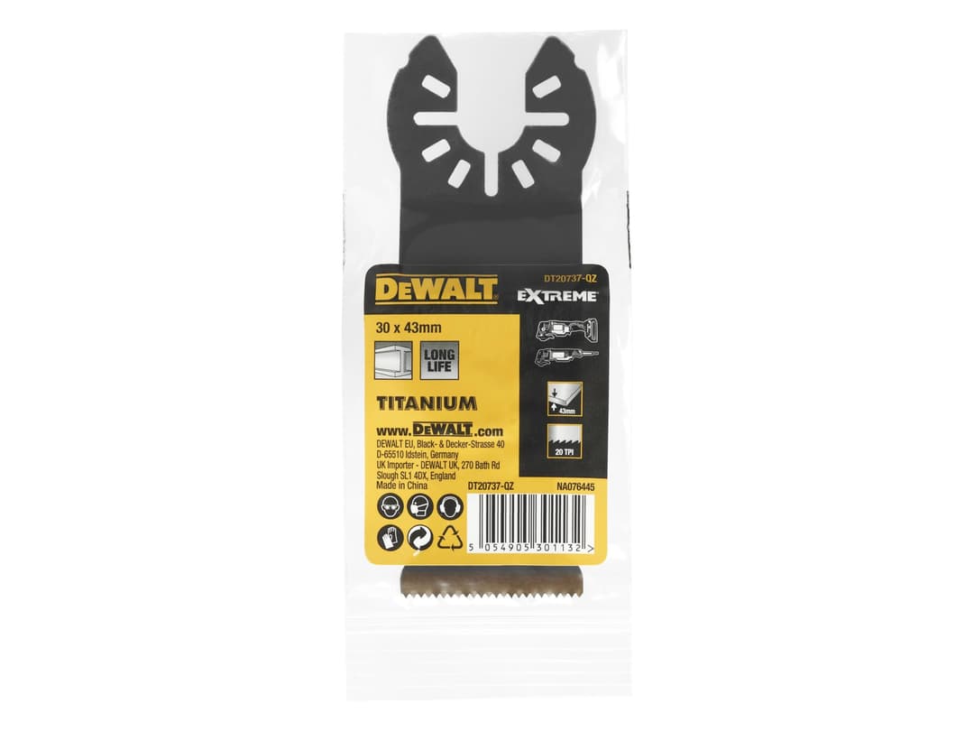 DEWALT DT20737 Titanium Metal Blade 30mm x 43mm - Silver - Image 3