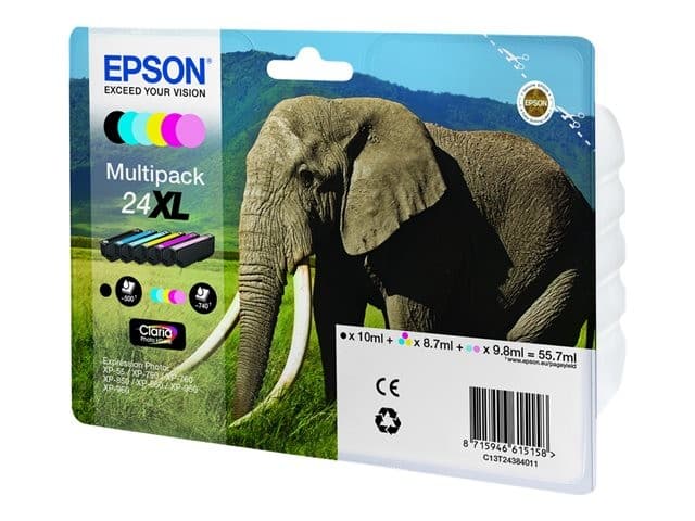 Epson 24XL Multipack - 6-pack - XL - black, yellow, cyan, magenta, light magenta, light cyan - original - ink cartridge - Image 1