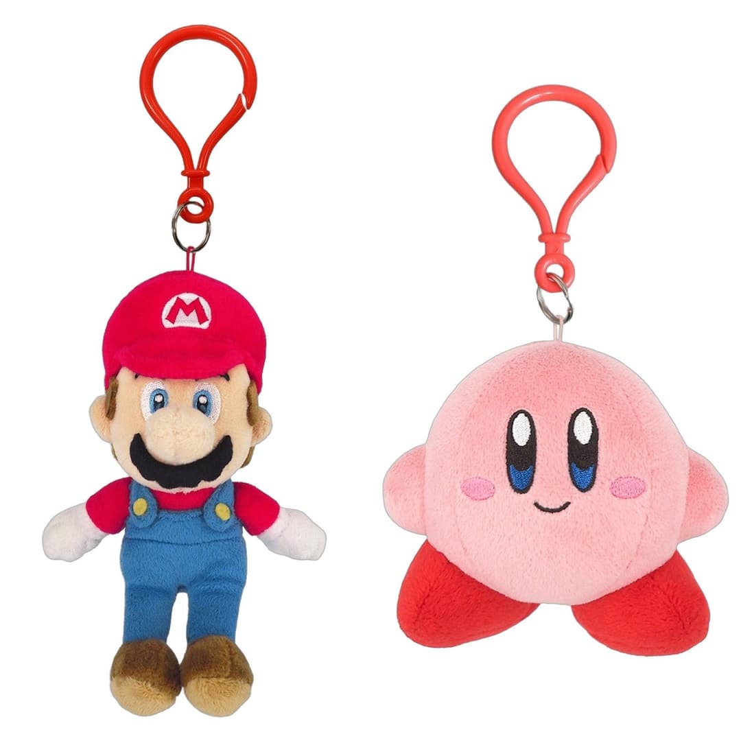 SAN-EI Nintendo Super Mario and Kirby Keychain Bundle - Image 1