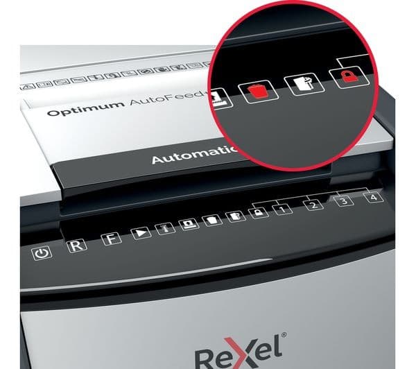REXEL Optimum AutoFeed+ 100M Micro Cut Paper Shredder - Image 10