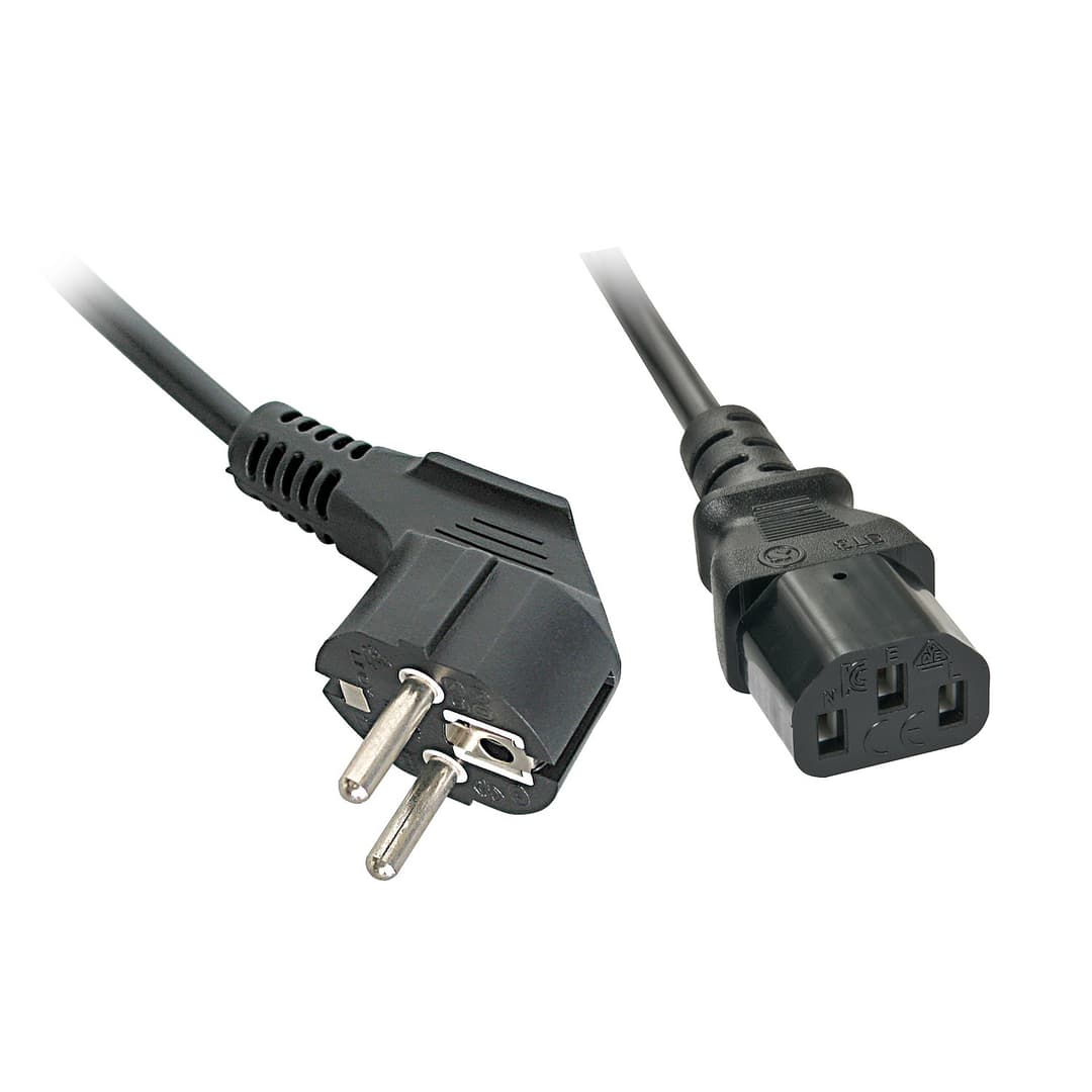 Lindy 2m Schuko angled to C13 Mains Cable - Image 1