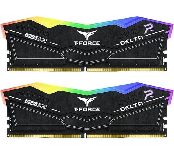 TEAMGROUP T-FORCE DELTA RGB 32 GB 8000 MHz DDR5 Memory Kit - 16 GB x 2, Black