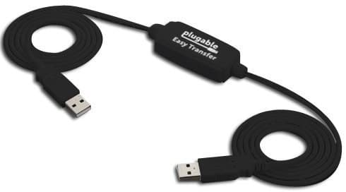 Plugable Technologies USB Transfer Cable, Unlimited Use, Transfer Data Between 2 Windows PC's, Compatible with Windows 11, 10, 7, XP, Bravura Easy Computer Sync Software Included - Image 1
