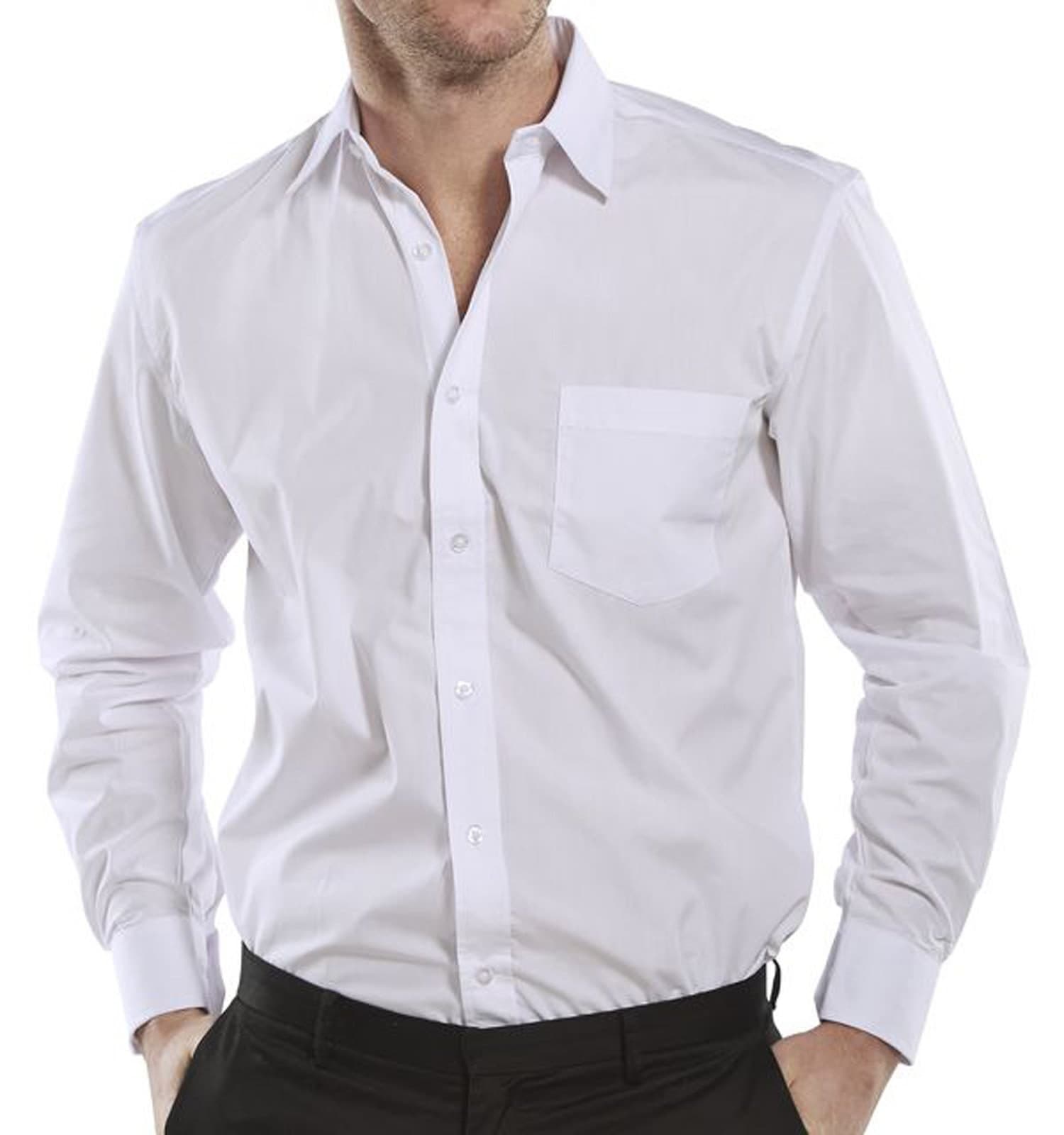 Click Classic Long Sleeve Shirt White - 19" Collar