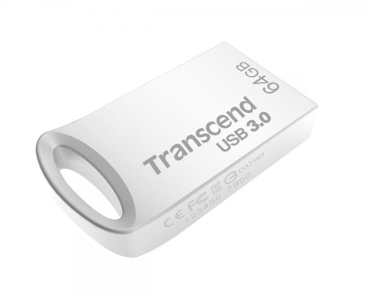 64GB Transcend JetFlash 710S Silver Metallic USB3.0 Flash Drive - Image 1