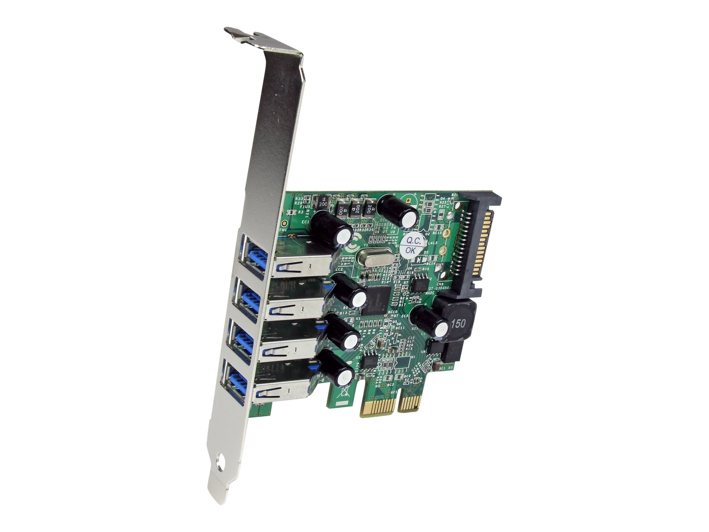StarTech.com 4-Port PCI Express SuperSpeed USB 3.0 Controller Card with UASP - USB 3.0 Expansion Card with SATA Power (PEXUSB3S4V) - USB adapter - PCI Express x1 - USB 3.0 x 4