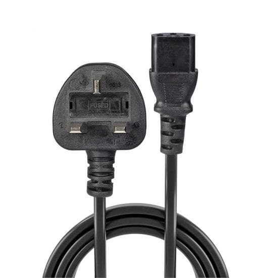 Lindy 10m UK 3 Pin Plug to IEC C13 Mains Power Cable, Black - Image 2