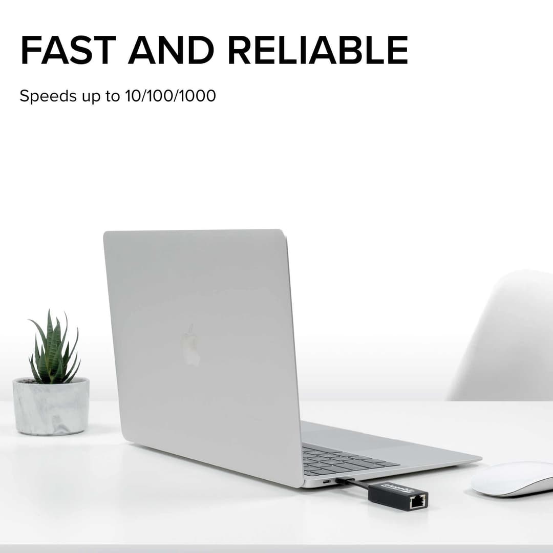Plugable Technologies USB C to Ethernet Adapter, Driverless Fast and Reliable Gigabit Speed, Thunderbolt 3 to Ethernet Adapter Compatible with Macbook Pro, Windows, macOS, iPhone 15, and ChromeOS - Image 3