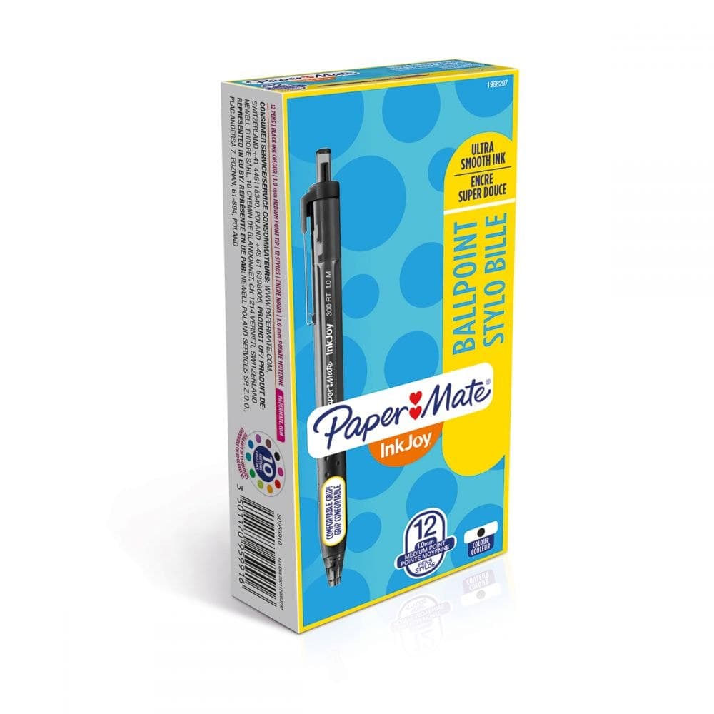 Paper Mate S0959910 Inkjoy 300 Retractable Medium Tip Black Box of 12 - Image 1