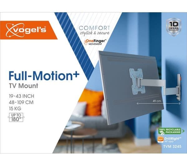 Vogel's Comfort TVM 3245 Full Motion 19-43" TV Bracket - White - Image 8