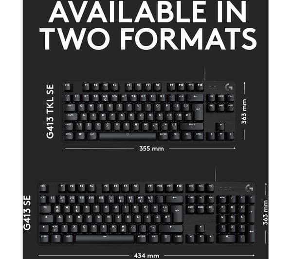 Logitech G413 SE TKL Gaming Keyboard Black - Image 6