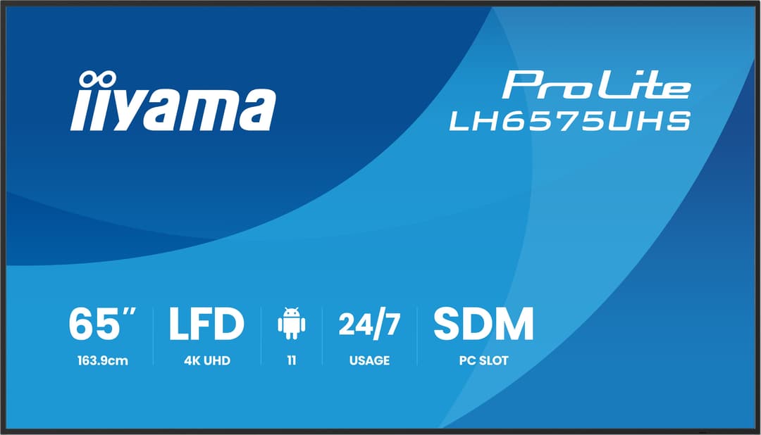 iiyama LH6575UHS-B2AG Signage Display Digital signage flat panel 163.8 cm (64.5") LCD Wi-Fi 500 cd/m² 4K Ultra HD Black Built-in processor Android 11 24/7 - Image 2