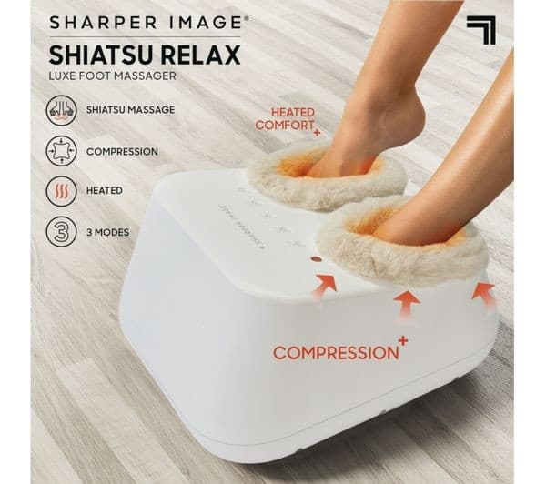 SHARPER IMAGE Shiatsu Foot Massager - White - Image 1