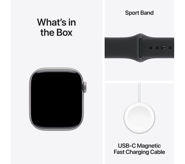 APPLE Watch Series 11 - 42 mm Space Grey Aluminium Case with Black Sport Band, M/L - Image 9