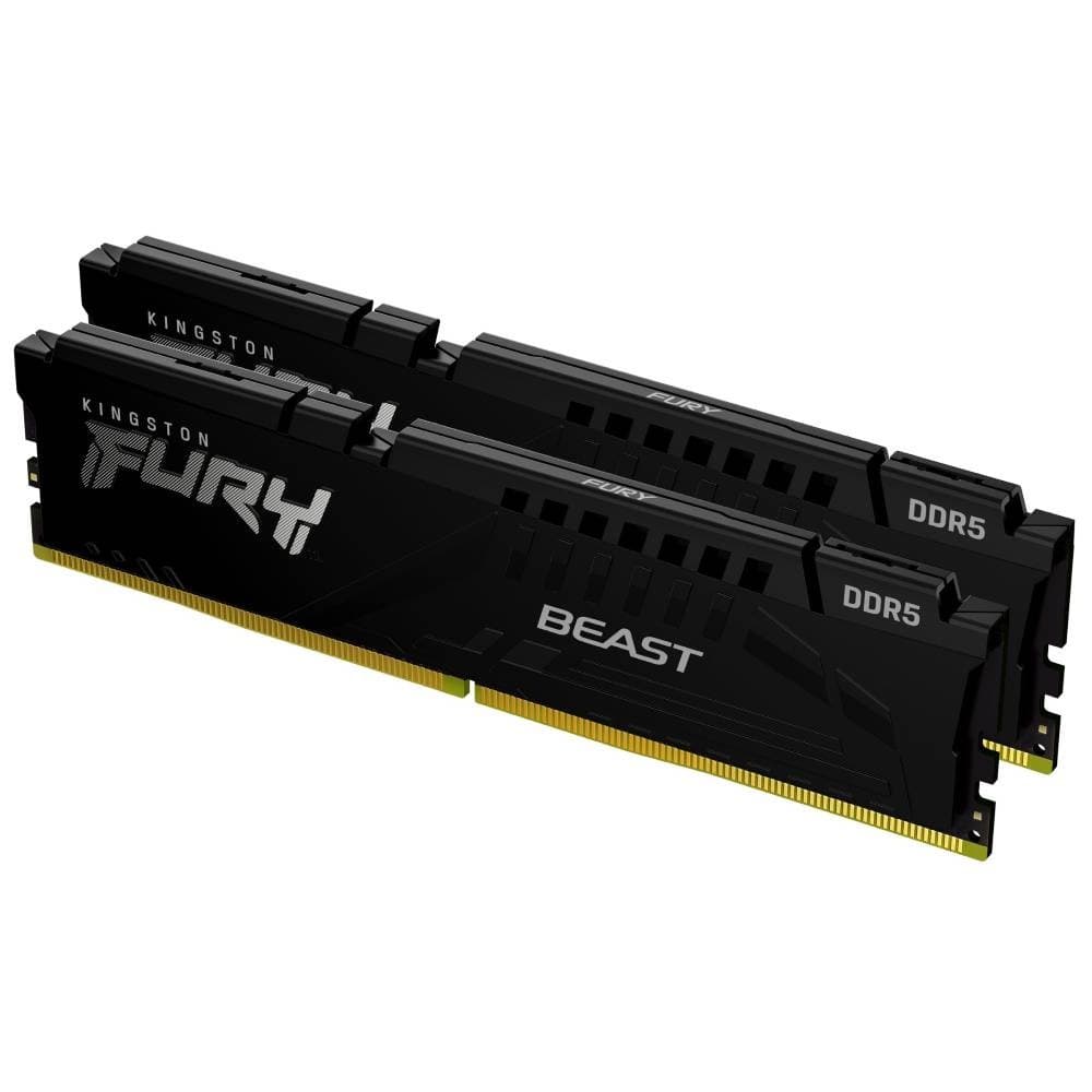 Kingston FURY Beast Black DDR5 5600MT/s CL36 Desktop Memory Kit KF556C36BBEK2-32 - 32GB (2 x 16GB) - Image 1