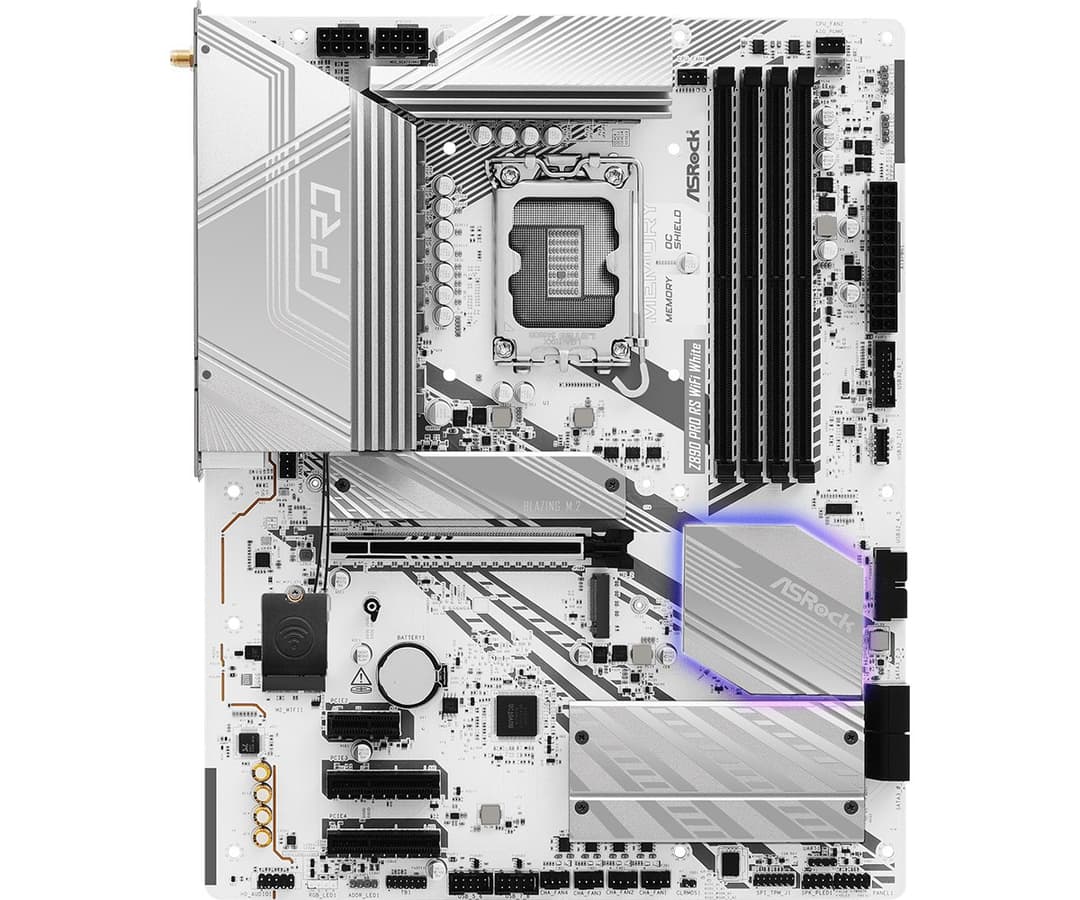 Asrock Z890 Pro RS WiFi White Intel Z890 LGA 1851 (Socket V1) DDR5 ATX Motherboard - Image 2