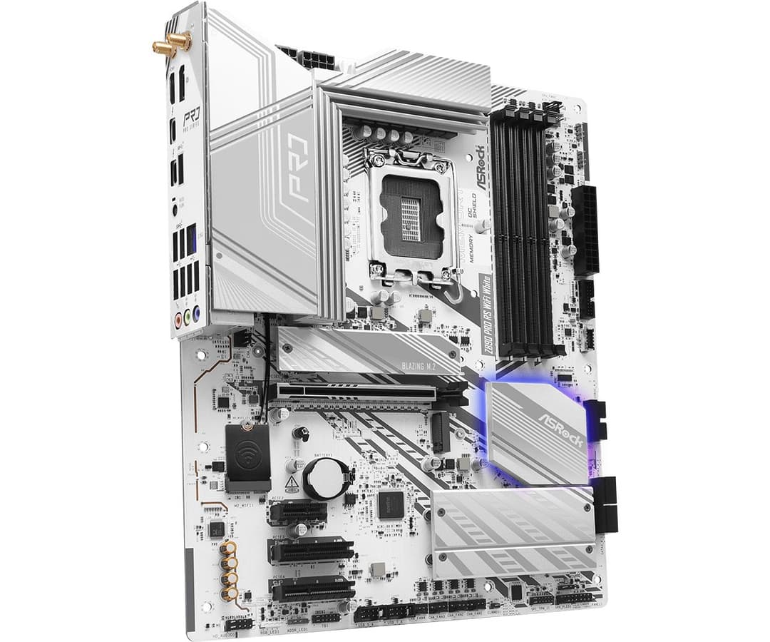 Asrock Z890 Pro RS WiFi White Intel Z890 LGA 1851 (Socket V1) DDR5 ATX Motherboard - Image 3