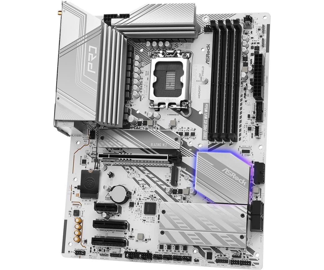 Asrock Z890 Pro RS WiFi White Intel Z890 LGA 1851 (Socket V1) DDR5 ATX Motherboard - Image 4