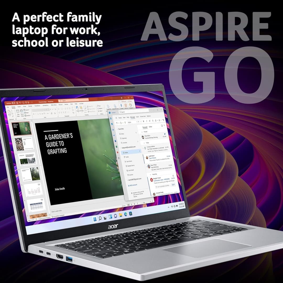Acer Aspire Go 14 Intel N150 8GB 128GB Laptop Silver - Image 2