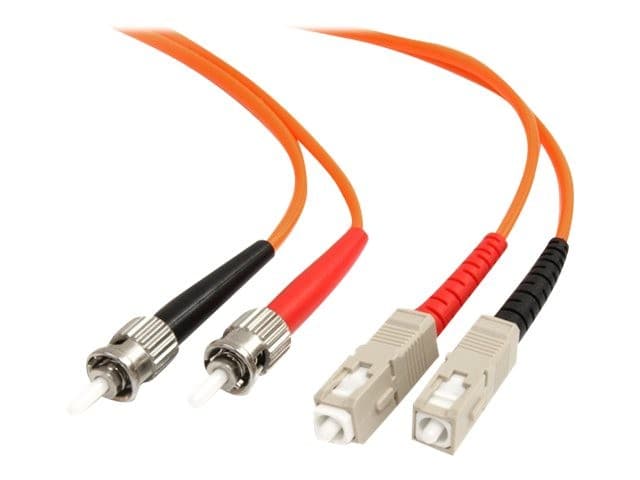 StarTech FIBSTSC2 OM1 Multimode Duplex Fiber Patch Cable ST to SC 62.5/125 LSZH 2m Orange