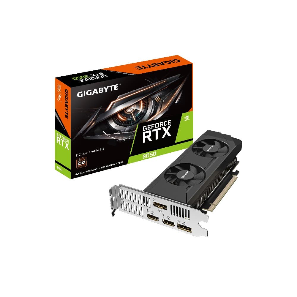 GIGABYTE GeForce RTX 3050 OC Low Profile 6G Graphics Card - 6GB GDDR6, 96-bit, PCI-E 4.0, GV-N3050OC-6GL