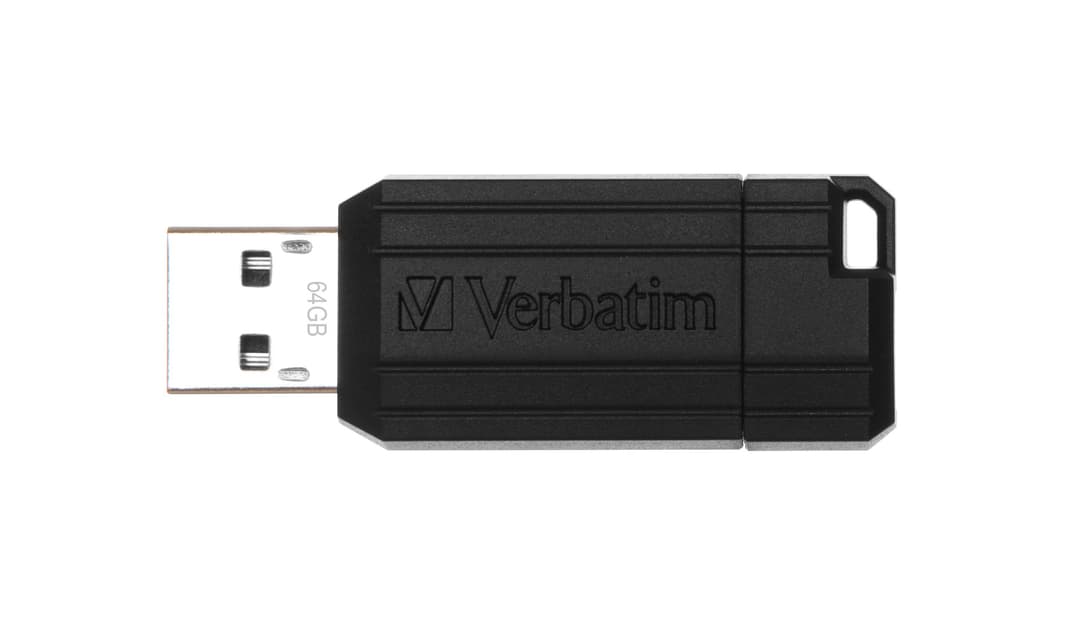 Verbatim PinStripe - USB Drive 64 GB - Black - Image 1