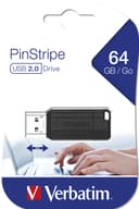 Verbatim PinStripe - USB Drive 64 GB - Black thumbnail 5