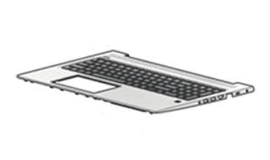 HP L45090-FL1 Top Cover with Backlit Keyboard and Clickpad, Czech/Slovak Layout, for ProBook 450 G6 - Silver - Image 1