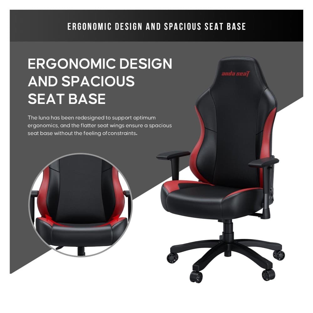 Anda seat Luna Premium Large Gaming Chair EU Version Red - Image 2