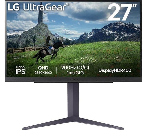 LG UltraGear 27GS85Q-B.AEK Quad HD 27" Nano IPS Gaming Monitor - Dark Grey - Image 1