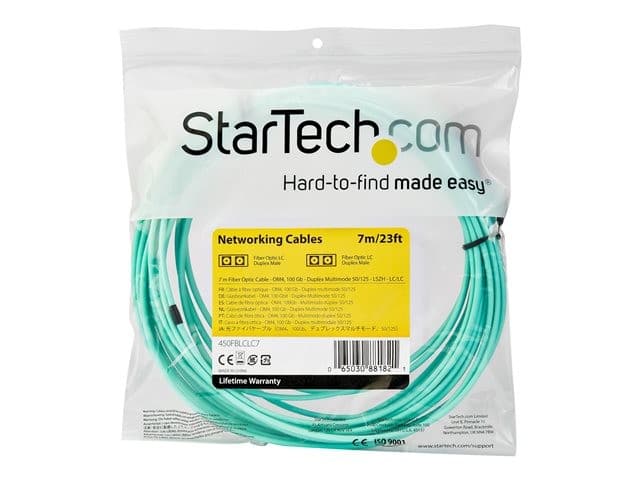StarTech OM4 Duplex Multimode Fibre Patch Cable LC to LC Aqua 7m - Image 5