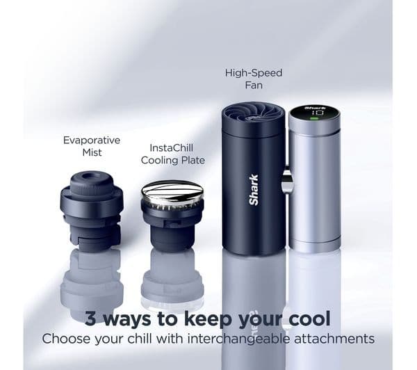 SHARK ChillPill FA025UK 3-in-1 Portable Fan Mist & InstaChill Cooling System with Travel Case - Midnight - Image 3