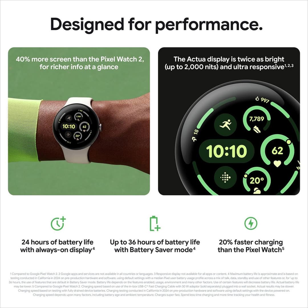 Google Pixel Watch 3 41mm Wi-Fi Smart Watch - Black - Image 6