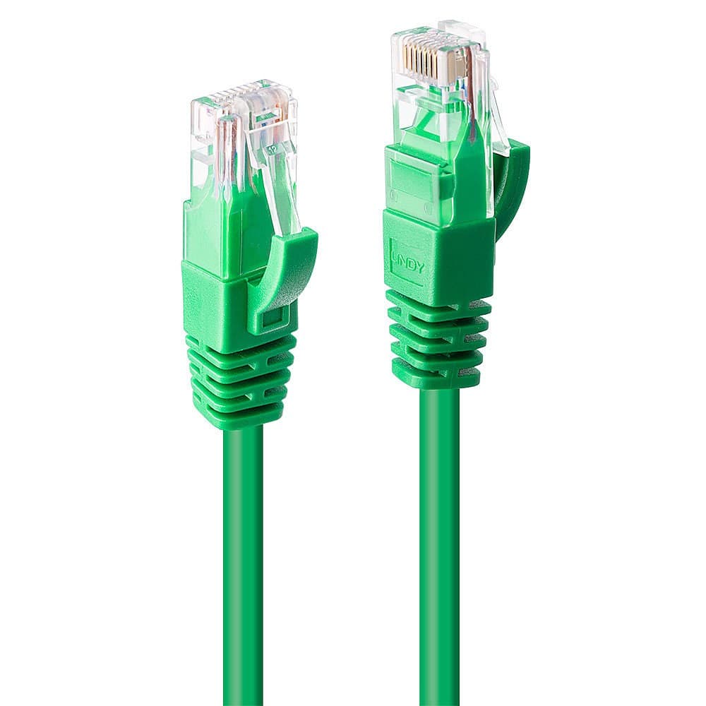 Lindy 0.3m Cat.6 U/UTP Ethernet Cable, Green - Image 1